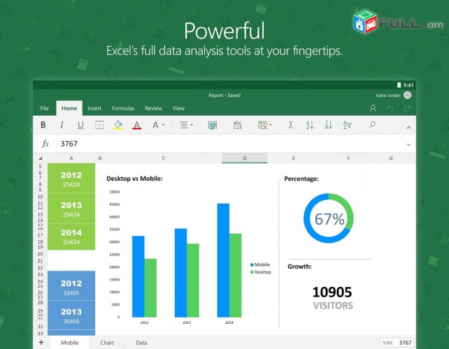 Excel-ov kkazmem amsekan ev tarekan hashvarkayin cragir