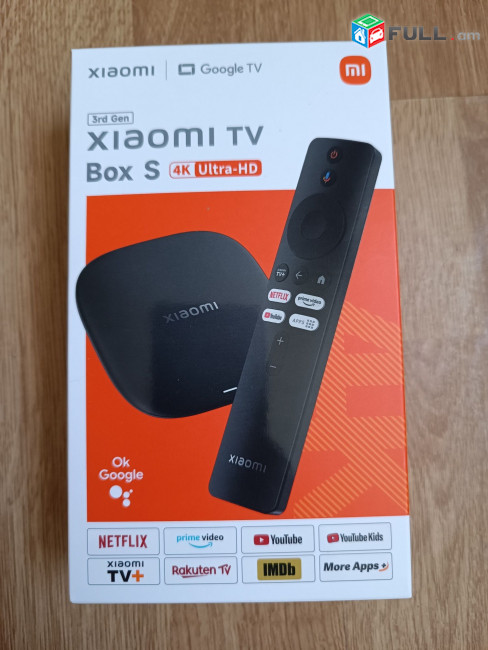 Xiaomi Mi BOX S 4K 3 gen + անվճար iptv 1 տարի 