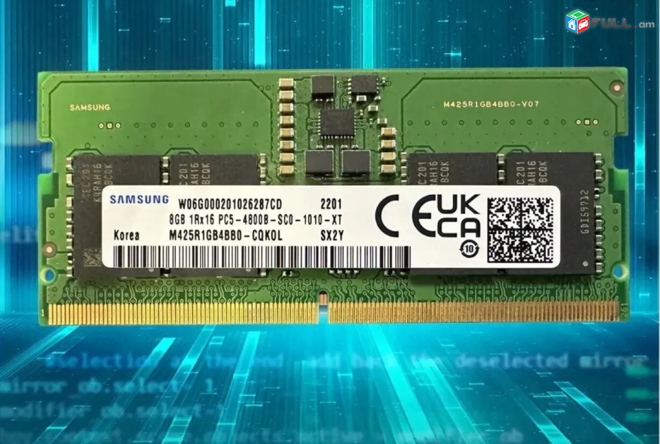 Ram DDR5 8GB 4800MHz Samsung 8Gb 1Rx16 PC5-4800B PC5 SODIMM Laptop RAM PC5-38400 CL40 1Rx16 1.1V