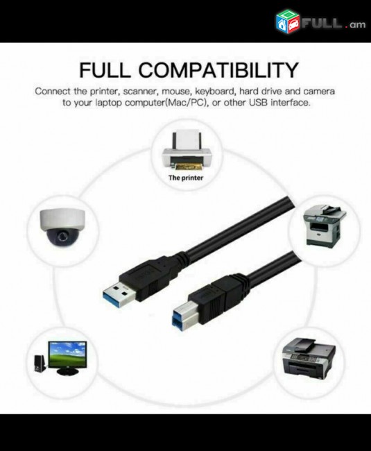 Usb 3.0 usb-a to usb-b cable USB 3.0 A Male to B Male  1.8m Original HP  Кабель сканера принтера для HP Epson Canon Dell Dock station