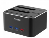 FIDECO SATA Hard Drive Docking Station, USB 3.0 SSD dock station, Dual Bay, Model : Y842H 16TB support