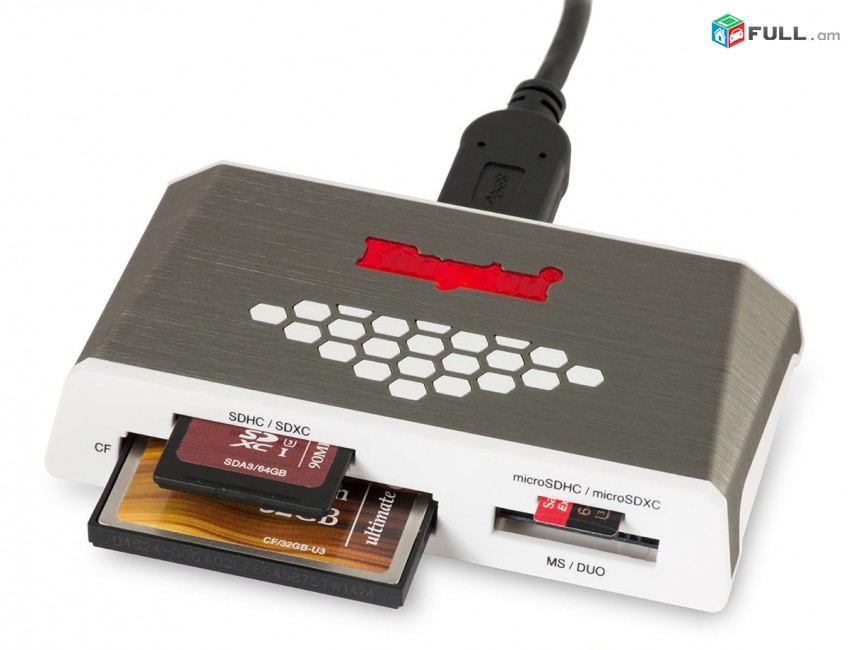 Kingston card reader USB 3.0 Kingston USB 3.0 Media Reader FCR-HS4 White  Картридер