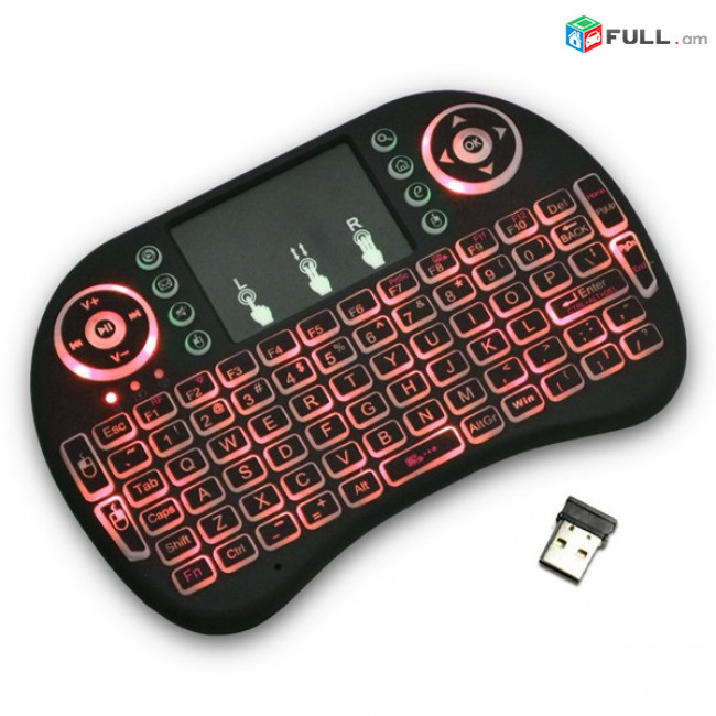 2.4G Wireless Backlight i8 mini keyboard with Touchpad for Android TV Box