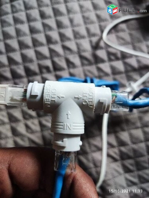 POE Splitter 1-To-2 Saving Network Cable Three-way RJ45 Connector For IP Camera / Router / Wrieless AP