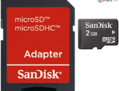 Հեռախոսի հիշողության սարք, կրիչ, չիպ SanDisk MICRO SD CARD 2 GB class 10 Карта памяти Micro SD 2Gb