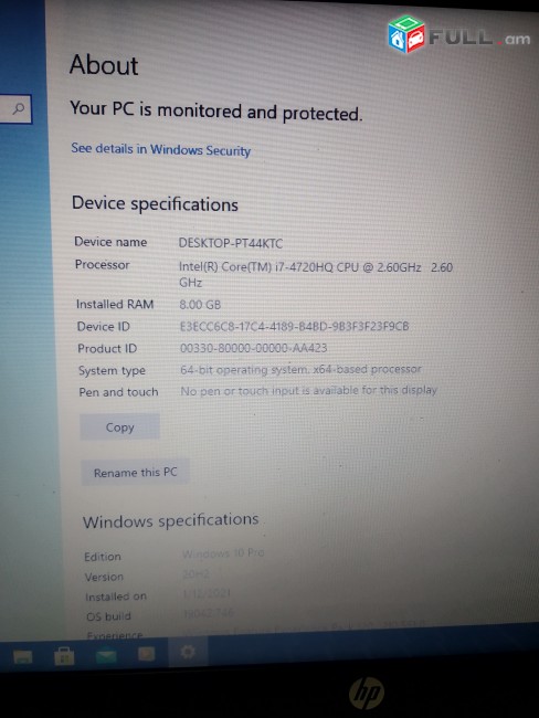 USED HP Envy 15 core i7 4720HQ + 8gb ddr3l + 240gb ssd + 15,6