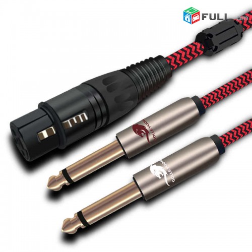 Audiophile XLR splitter audio cable regular XLR 3 Pin Female to Dual 6.35 mm 1 /