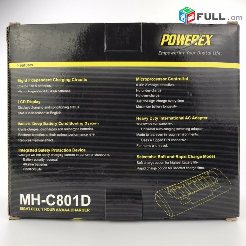 Powerex MH-C801D 8 Pro Rechargeable AA NiMH Batteries (zaryadshnik AA-AAA)
