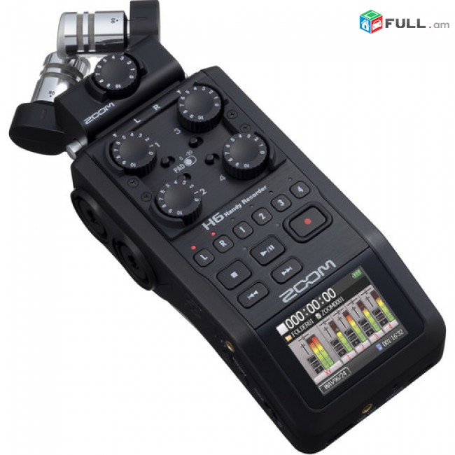 Zoom H6 All Black 6-Input / 6-Track Portable Handy Recorder with Single Mic Capsule (Black)