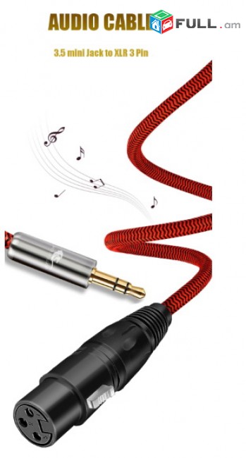 Hi-Fi Microphone Cable 3.5mm Mini Jack to XLR 3 Pin Female for Mobile Headphone PC to Condenser XLR to 3.5 Mic Cable