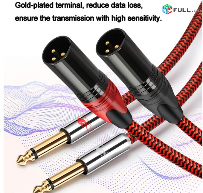 Audiophile Audio Cable Dual 6.35mm to Dual XLR for Amplifier mixing Console 2*XLR to 2*1/4" Jack OFC Cable