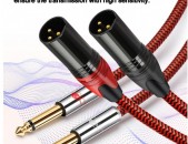 Audiophile Audio Cable Dual 6.35mm to Dual XLR for Amplifier mixing Console 2*XLR to 2*1/4" Jack OFC Cable