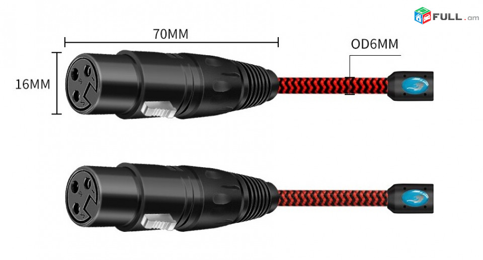 Микрофонный кабель XLR мама-мама премиум-класса