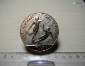 значок.Футбол.41 чемпионат СССР по футболу Ленинград 78, 1978г, д.51мм, желт.алюм.