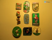 значок.Футбол. Кожаный мяч.Комплект №1. КМ 76,77,79,81 и др., легк.мет., 9 разных