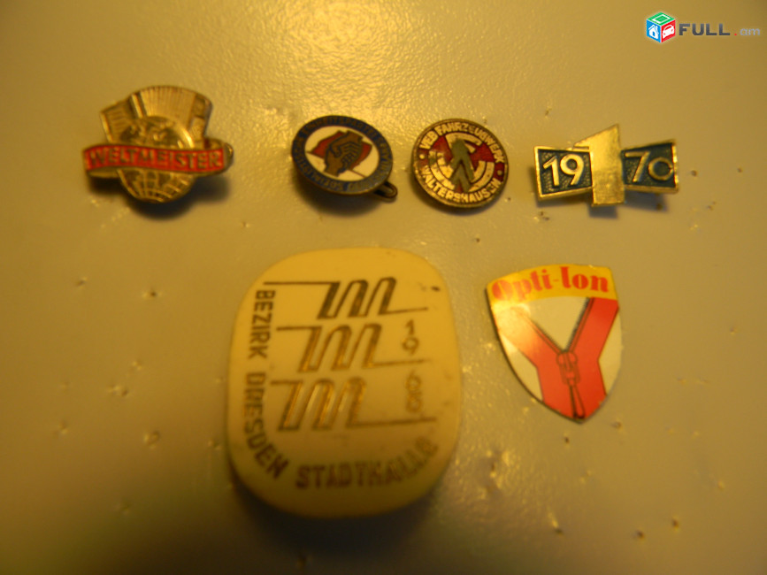 Значок.ГДР-8.weltmeister, deutschlands, veb, 1970, bezirk drezden, opti-lon.6 разных