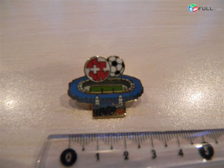 значок.Футбол.	ASF SFV Федерация футбола Швейцарии EURO 96, желт,тяж.мет., гор.эмаль
