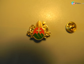 значок.Венгрия.	герб , 	желт.тяж.мет., эмаль, цанга, 	