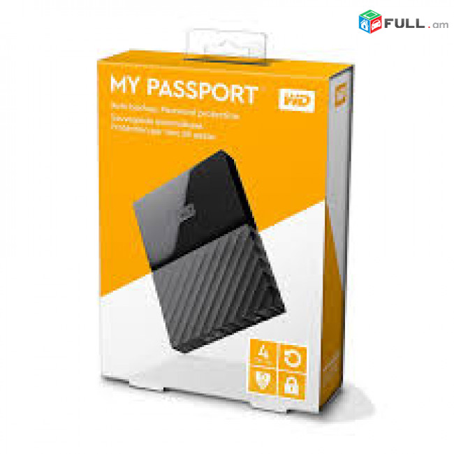 USB3 Portable HDD 4TB WD My passport External hard drive Երաշխիքով
