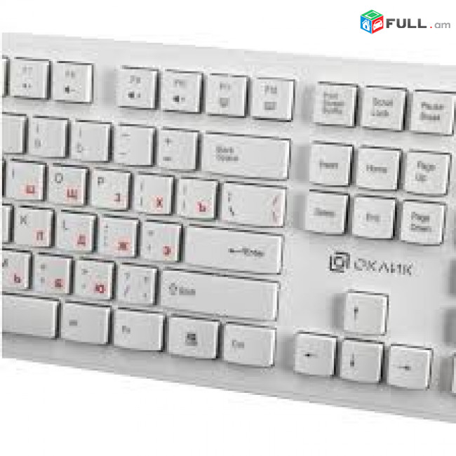 WHITE Keyboard OKLIK 505 նոր белая клавиатура
