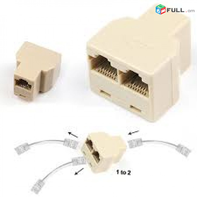 LAN splitter 1 port to 2 port RJ45 LAN Network Ethernet Splitter Connector
