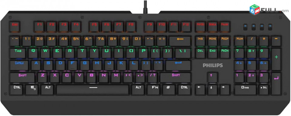 Mechanical Gaming Keyboard Philips SPK8413 Wired Full Size RGB Backlight Նոր