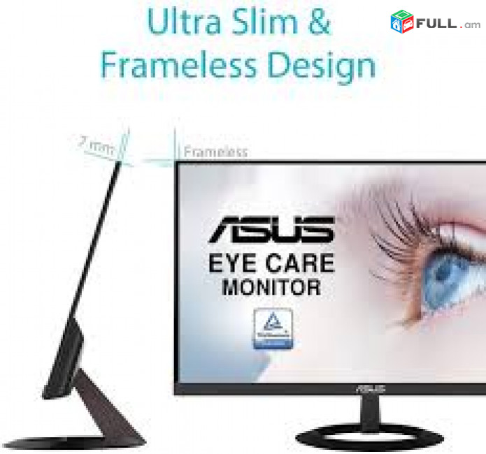 23.8" Monitor ASUS VZ249HE, IPS, VGA, HDMI, Frameless, Ultra-Slim Նոր, երաշխիքով