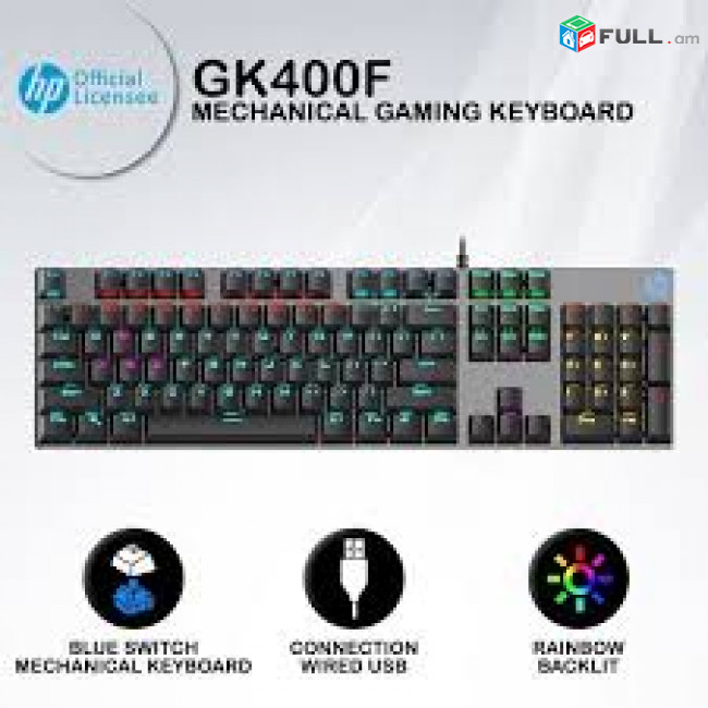 USB Mechanical Gaming Keyboard HP GK400F Original ՆՈՐ Ереван Кентрон