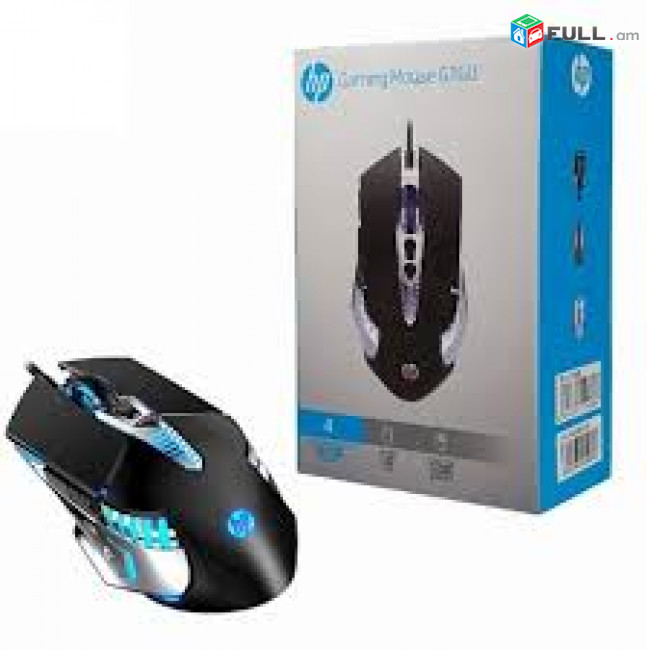 Original HP G160 Wired Optical Gaming Mouse Programmable 6 DPI Modes Up To 24004-color Breathing Light նոր
