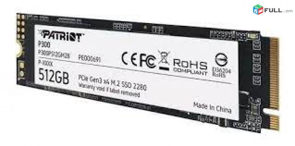M.2 SSD 512GB Patriot P300 1700MB/s Read, 1200MB/s write Նոր, երաշխիքով
