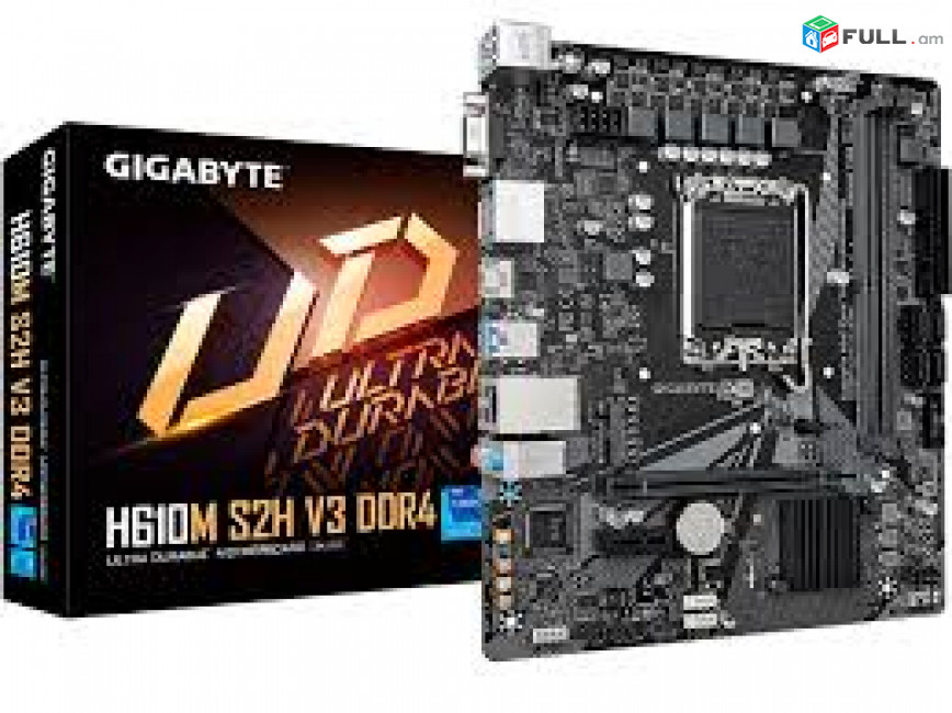 Motherboard 1700 Socket Материнская плата Gigabyte H610M S2H DDR4 for 12-th 13th Gen processor Նոր, երաշխիք