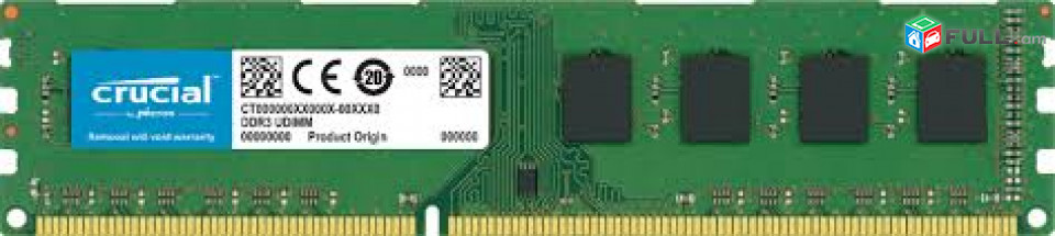 1.35v RAM 4gb Ddr3L 1600Mhz CRUCIAL Memory նոր, երաշխիքով