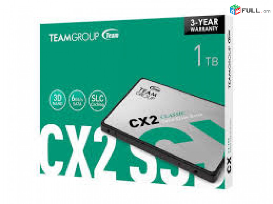 SSD 1TB TEAMGroup CX2 540MB/s Read, 490MB/s write Նոր, երաշխիքով
