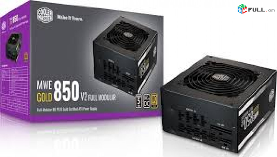 Շատ բարձր որակ Power supply 850w Cooler master 80 + GOLD 4 * 8 Pin VGA, 12 * SATA, 2 * 8PIN CPU, 4 * MOLEX Նոր
