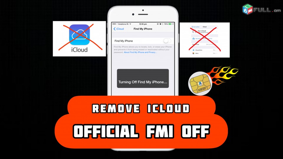 Official iCloud Unlock FMI OFF ելքով kodi bacum ցանկացած iPhone մոդել apakodavorum