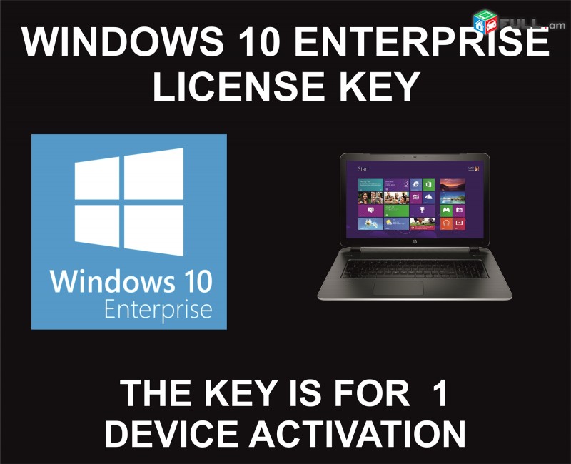 Windows 10 Enterprise License Key, Genuine, 1 Device, 1 Time Activation