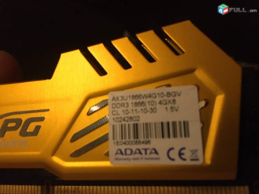 Adata xpg v2 4gbx8 ax3u ddr3 1866w4g10-bgv