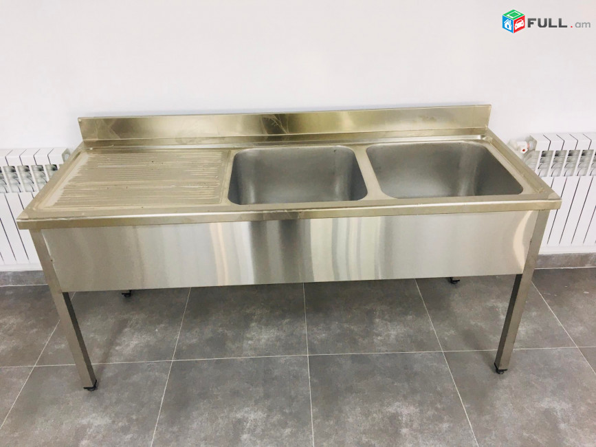 Լվացարան 2 թաս  բորտով չորանոցի գծերով 1600 * 700 * 850