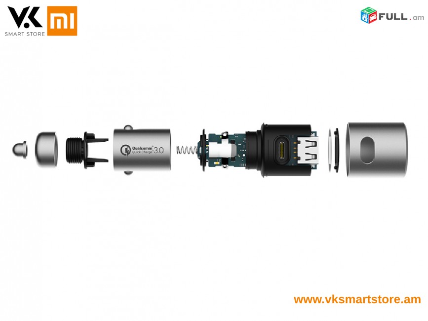 Xiaomi Mi Car Charger QC 3.0 Մեքենայի լիցքավորիչ Автомобильное зарядное устройство