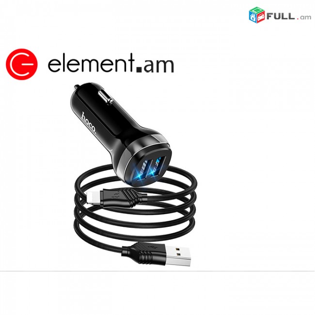 Ավտոմեքենայի Լիցքավորիչ և Լար |HOCO Z40 Lightning/Micro-USB / licqavorich avtoyi meqenayi lar 