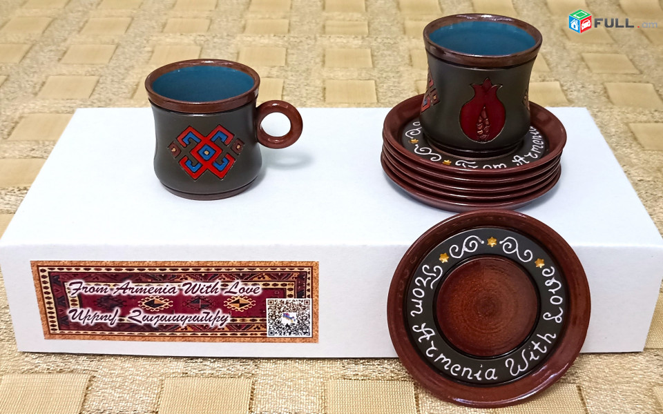 Espresso Coffee cups, Սուրճի բաժակներ, Кофейные чашки "Eastern 1 (black) " Armenian ceramic, Հայկական խեցեղեն, Армянская керамика