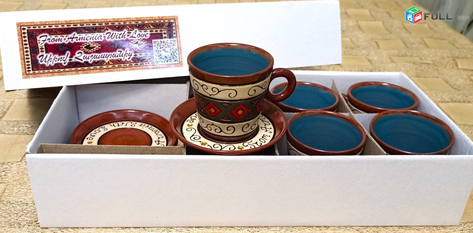 Espresso Coffee cups, Սուրճի բաժակներ, Кофейные чашки "Eastern 2 (white & black) " Armenian ceramic, Հայկական խեցեղեն, Армянская керамика
