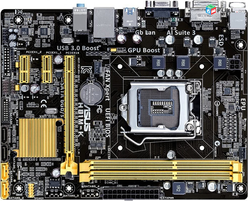Motherboard ASUS H81 DDR3 VGA DVI մայրասալիկ + անվճար տեղադրում