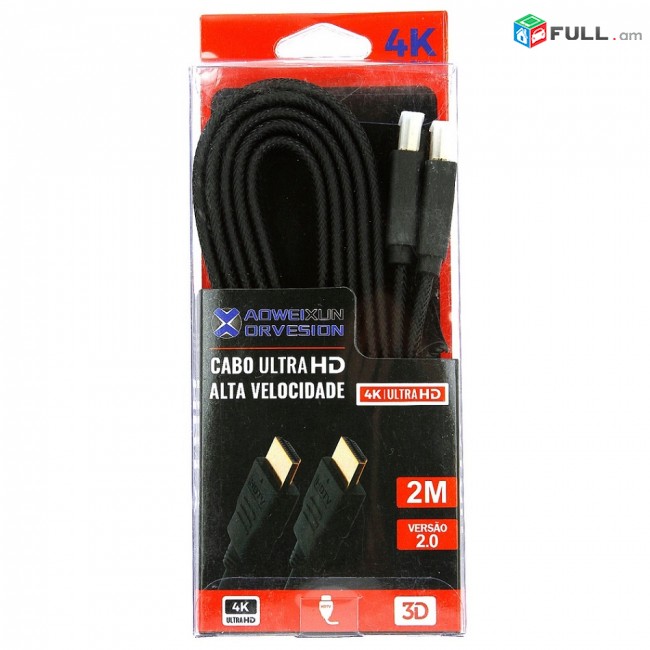 Մալուխ HDMI CABO ULTRA HD 3D 4K AOWEIXUN ORVESION HDTV բարձր որակի տարբեր երկարություններով