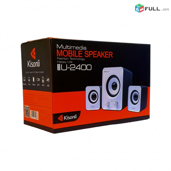 Համակարգչային բարձրախոս Kisonli U-2400 5W+3W*2 Desktop Speaker 2.1 USB