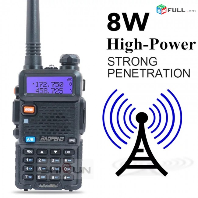 Baofeng UV-5R 8 wat Ռադիոկայան Ռացիա մինչև 10կմ հեռավորություն կախված տեղանքից Racia