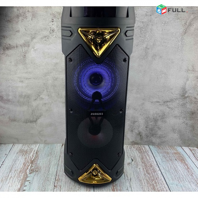 BT SPEAKER ZQS-6203 Bluetooth, միկրոֆոնով, FM, MP3 և լույս