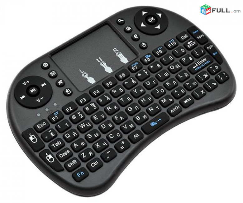 i8 Mini անլար ստեղնաշար Touchpad ռուսերեն դասավորությամբ, մարտկոցով