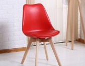Աթոռ լոֆթ կարմիր փափուկ նստատեղով խոհանոցի համար, стул лофт с мягким сидением