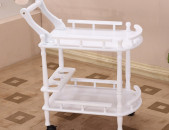 Մատուցարան, մատուցման սեղան անիվներով սպիտակ, стол сервировочный на колесиках белый